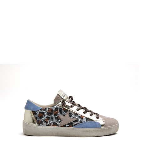 CETTI  ZAPATILLA C1342 GLITTER LEO OLD ROSE.