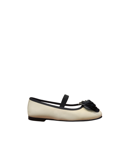 LINDSEY EMILY ECRU NOIR BAILARINA PIEL.
