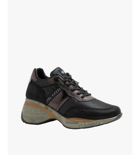 CETTI  ZAPATILLA MUJER C1149 ANTE MESH NEGRO.