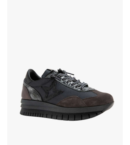 CETTI  ZAPATILLA MUJER C1259XL ANTE METAL PIOMBO.