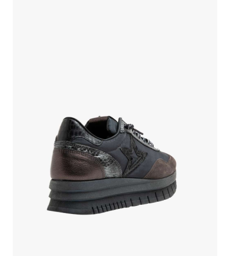 CETTI  ZAPATILLA MUJER C1259XL ANTE METAL PIOMBO.