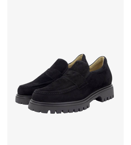 PIESANTO MOCASIN 245629 SUEDE NEGRO.