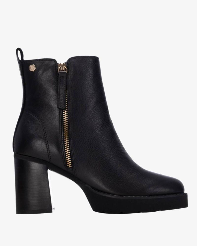 CARMELA 162602 BOTIN PIEL NEGRO.